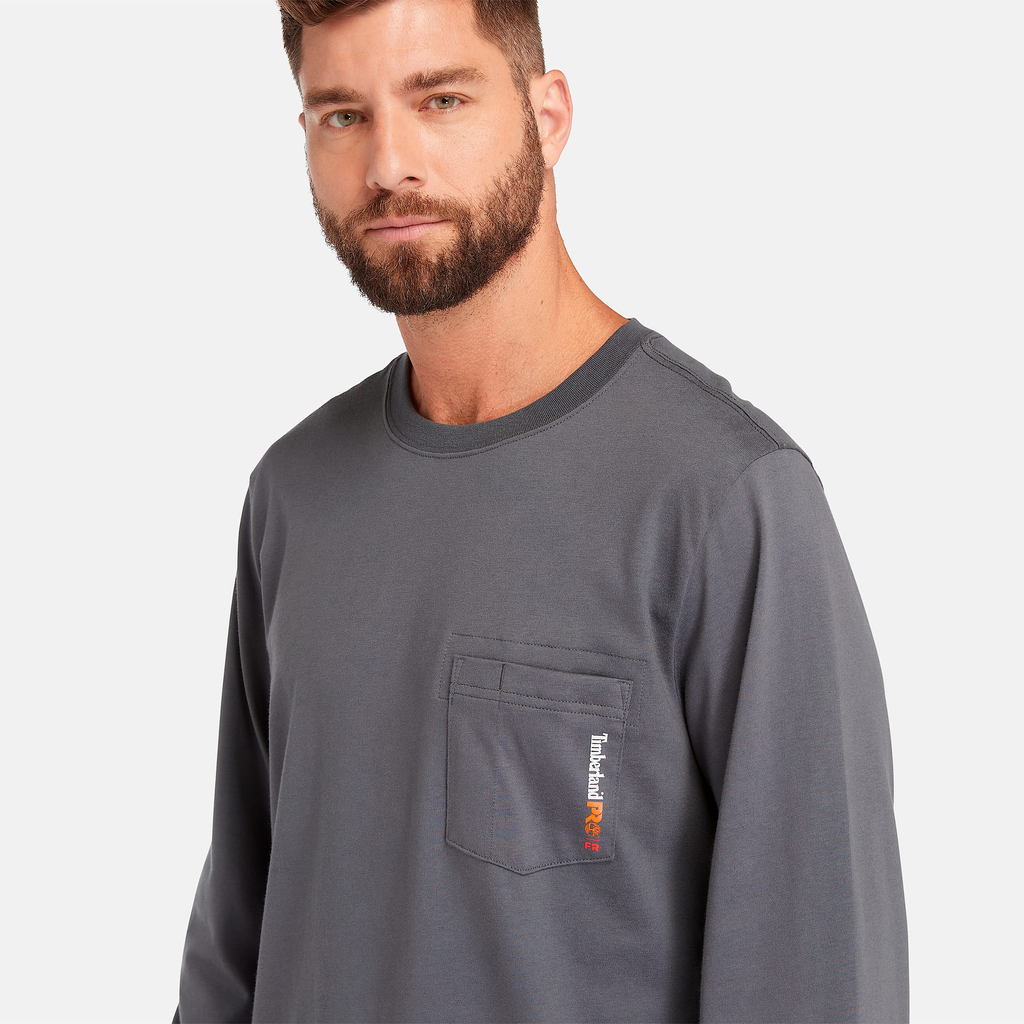 Mens Timberland PRO? Cotton Core Flame-Resistant Long-Sleeve T-Shirt - Image 4