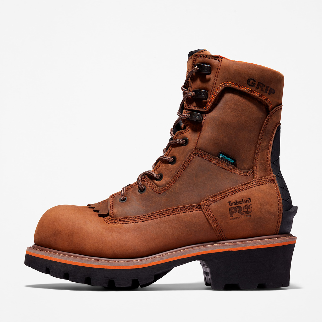Mens Evergreen Logger Composite Toe Waterproof Work Boot - Image 7