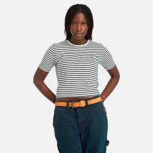 Womens Striped Short-Sleeve Baby T-Shirt