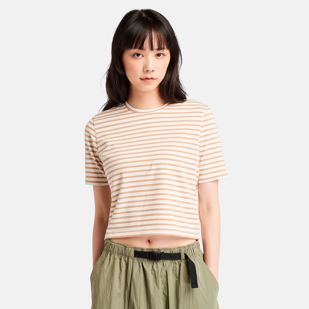 Womens Striped Short-Sleeve Baby T-Shirt