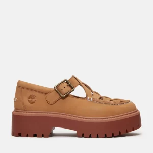 Womens Stone Street Platform Buckle Shoe