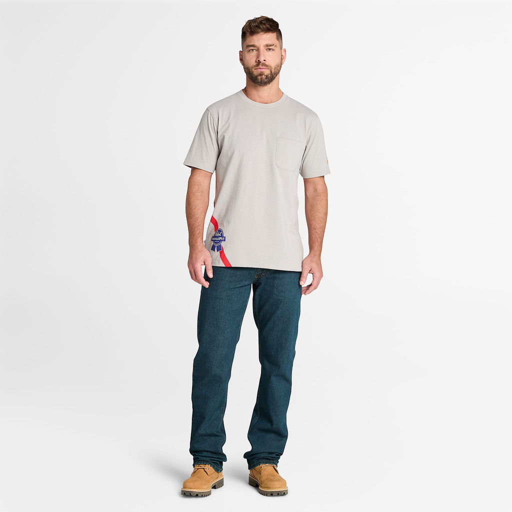 Mens Timberland PRO? and Pabst Blue Ribbon Short Sleeve T-Shirt