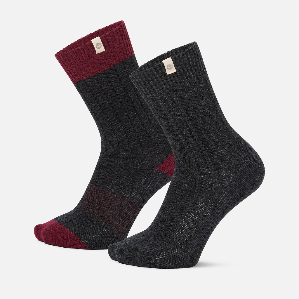 Mens Timberland? 2-Pack Cushioned Cable Knit Crew Sock