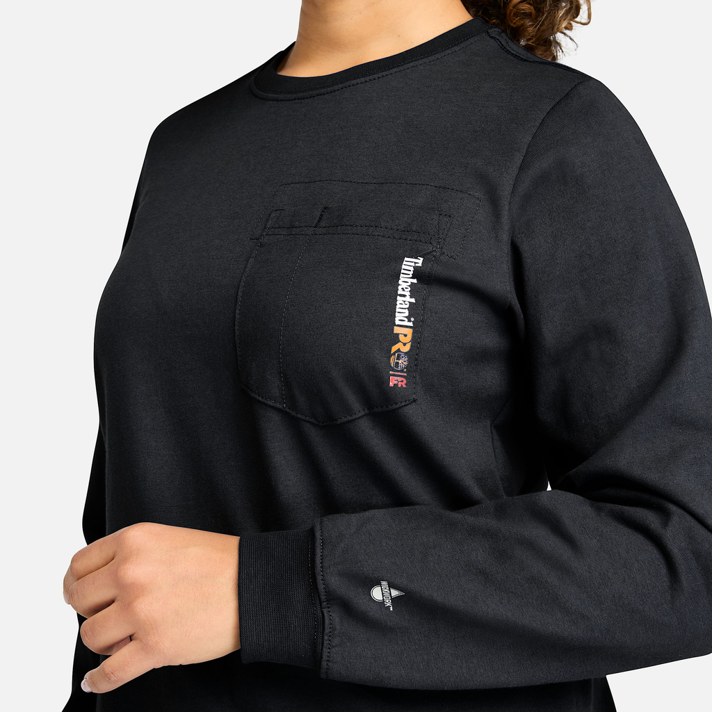 Womens Timberland PRO? Cotton Core Flame-Resistant Long-Sleeve T-Shirt - Image 3