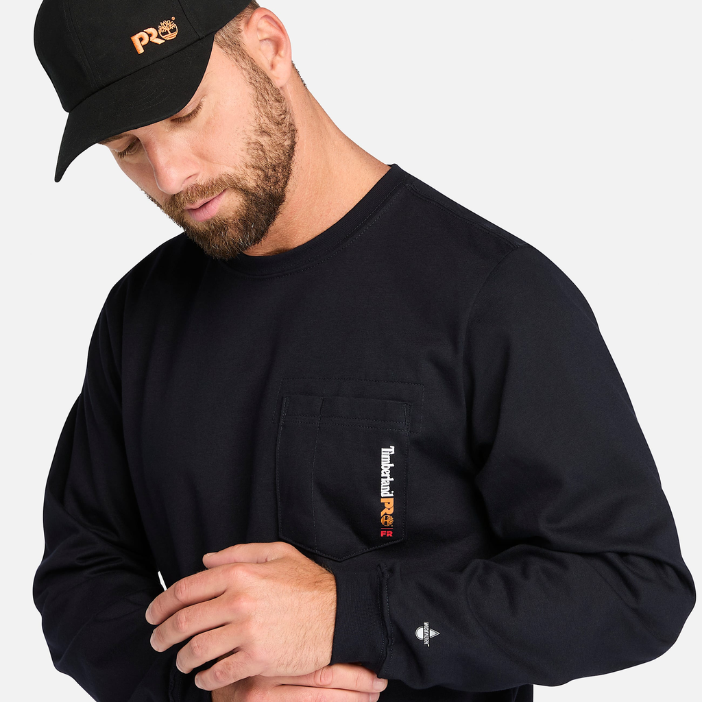 Mens Timberland PRO? Cotton Core Flame-Resistant Long-Sleeve T-Shirt - Image 3