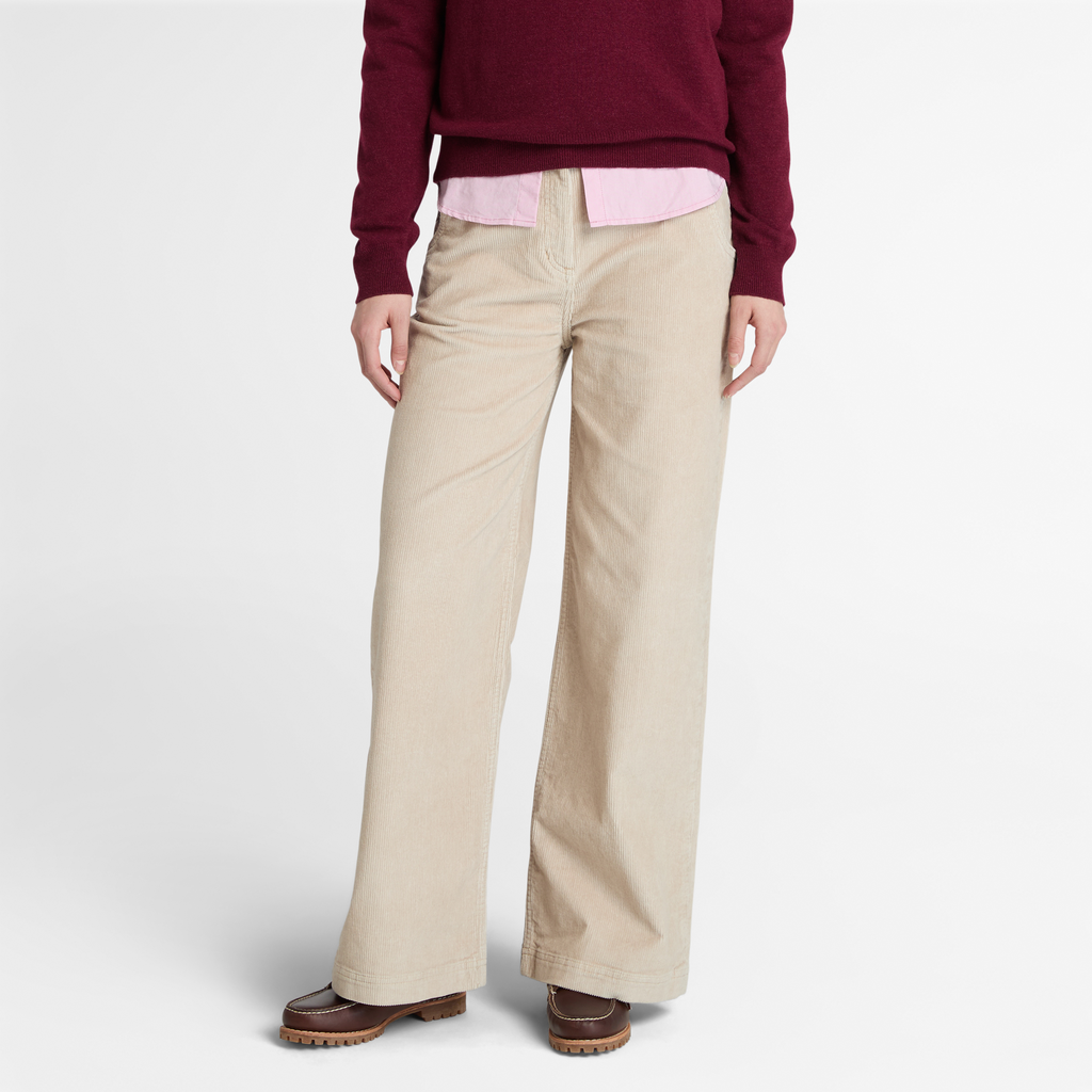 Womens Washed Corduroy Wide-Leg Pant