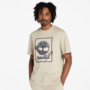 Mens Front Seasonal Stack Logo Graphic T-Shirt