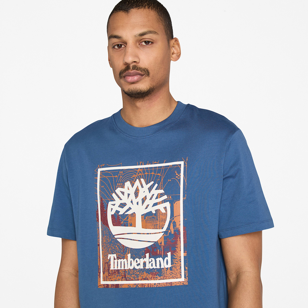 Mens Front Seasonal Stack Logo Graphic T-Shirt - Image 3