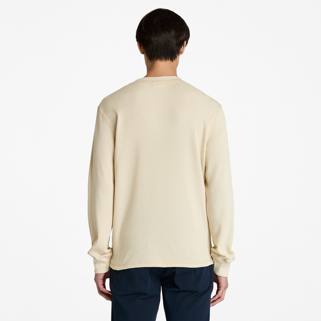 Mens Wharf River Waffle Henley Long-Sleeve Polo Shirt - Image 2
