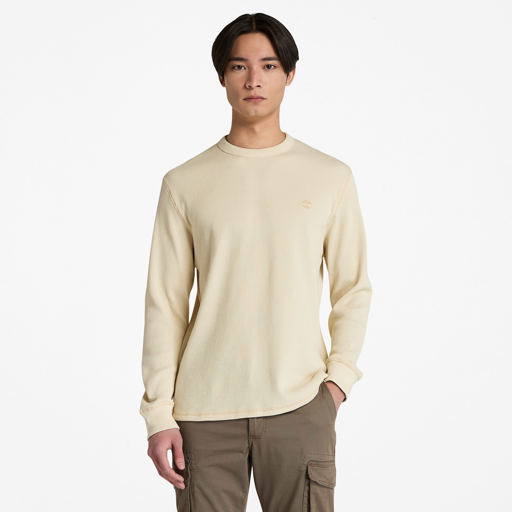 Mens Wharf River Waffle Long-Sleeve Polo Shirt