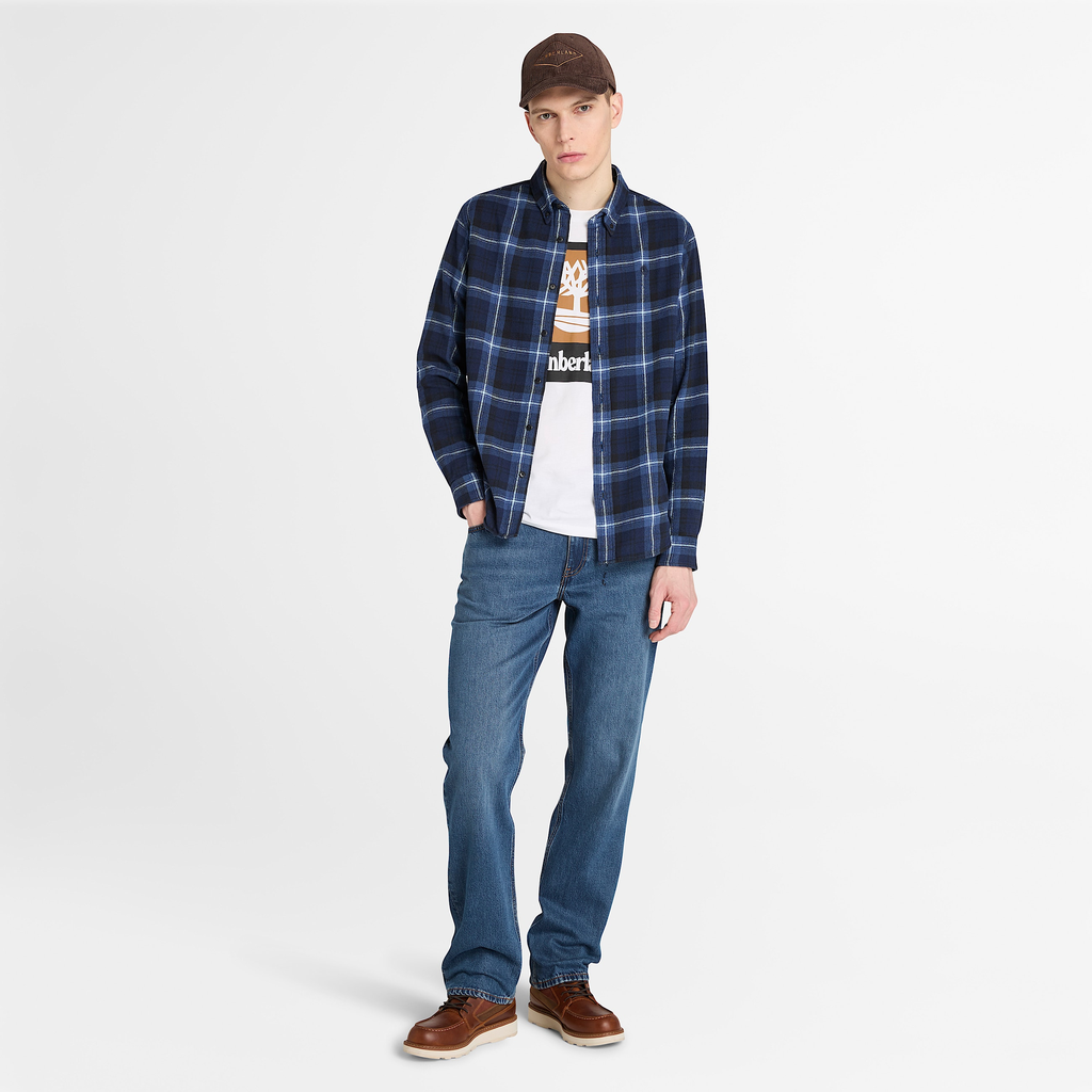 Mens Midweight Flannel Checkered Shirt - Image 2